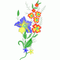 彩色刺绣花卉图案 免费中花系列5千-1万针