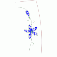 蓝色花卉刺绣设计图 免费中花系列5千-1万针