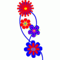 彩色花朵图案装饰 免费中花系列5千-1万针
