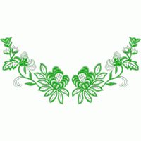 绿色刺绣花卉图案 免费中花系列5千-1万针