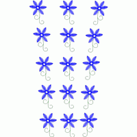蓝色花朵刺绣图案 免费中花系列5千-1万针