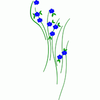 蓝色小花刺绣图案 免费中花系列5千-1万针