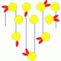 黄色玫瑰花装饰图案 免费中花系列5千-1万针