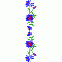 蓝色花朵刺绣图案 免费中花系列5千-1万针