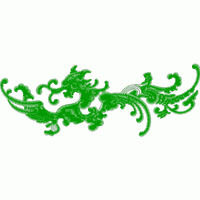 绿色龙形装饰图案 免费中花系列5千-1万针