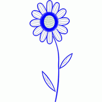 蓝色花朵刺绣图案 免费中花系列5千-1万针