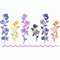 彩色刺绣玫瑰花图案 免费大花系列1万针以上