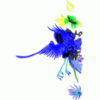 蓝翼奇幻生物刺绣设计 免费大花系列1万针以