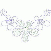 蓝色与绿色花卉图案设计 免费小花系列5千针