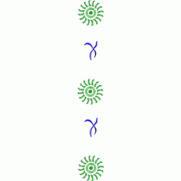 绿色太阳与蓝色交叉图案重复排列 免费小花