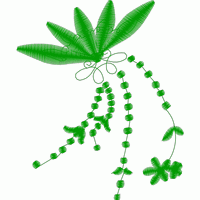 绿色植物刺绣图案 免费小花系列5千针以下