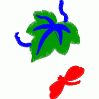 刺绣植物与蜻蜓图案 免费童装卡通花样