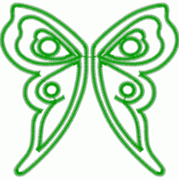 绿色蝴蝶轮廓图案 免费童装卡通花样