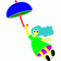 雨中女孩撑伞 免费童装卡通花样
