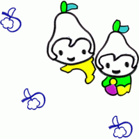 卡通梨子角色图案 免费童装卡通花样