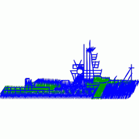 蓝色舰船3D模型图 免费童装卡通花样