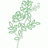 绿色植物刺绣图案 免费中花系列5千-1万针