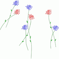 彩色点状花朵图案 免费中花系列5千-1万针