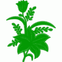 绿色植物刺绣图案 免费中花系列5千-1万针