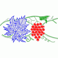 刺绣葡萄藤图案设计 水果,葡萄免费花样