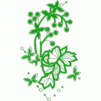 绿色植物刺绣图案 花免费花样