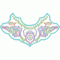 彩色刺绣领口图案 免费花样