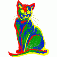 彩色刺绣猫图案 猫免费花样