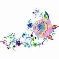 彩色花卉刺绣图案 免费花样
