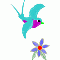 彩色刺绣鸟与花图案 鸟免费花样