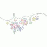 彩色花卉刺绣图案 免费花样