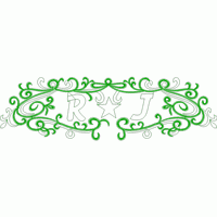 绿色花纹装饰字母RJ 免费花样