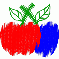 刺绣苹果与蓝莓图案 免费花样