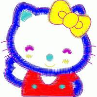 卡通Hello Kitty刺绣图案 免费花样