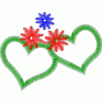双心花饰图案 免费花样