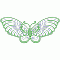 绿色蝴蝶刺绣设计图 免费花样