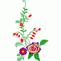 彩色刺绣花卉图案 免费花样