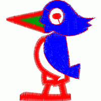 蓝色小鸟刺绣图案 鸟免费花样