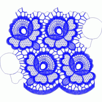 蓝色蕾丝花边图案设计 免费花样