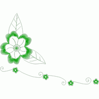 绿色花卉刺绣装饰图案 免费花样