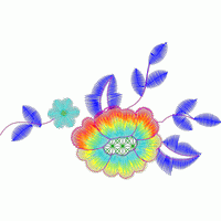 彩色刺绣花卉图案 免费花样