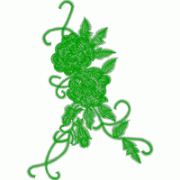 绿色刺绣玫瑰花图案 免费花样