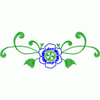 绿色花卉刺绣图案 免费花样