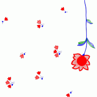 红色花朵刺绣图案 免费花样