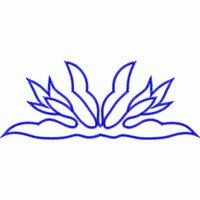 蓝色莲花刺绣图案 免费花样