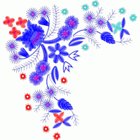 彩色花卉刺绣图案 免费花样