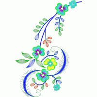 彩色花卉刺绣图案 免费花样