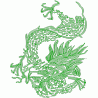 绿色龙形结构模型 龙免费花样