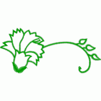 绿色植物刺绣图案 免费花样