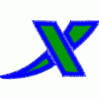 绿色X形刺绣图案 免费花样
