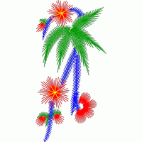 热带植物刺绣图案 免费花样